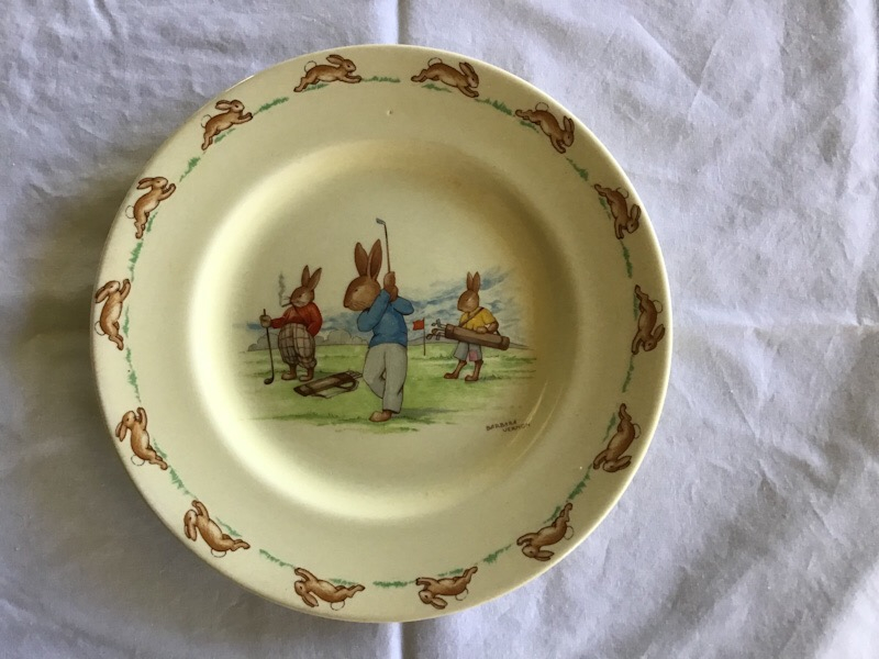 Royal Doulton Bunnykins Game of Golf signed plate